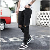 Men Jeans Retro Tattered Jeans Jeans Trousers